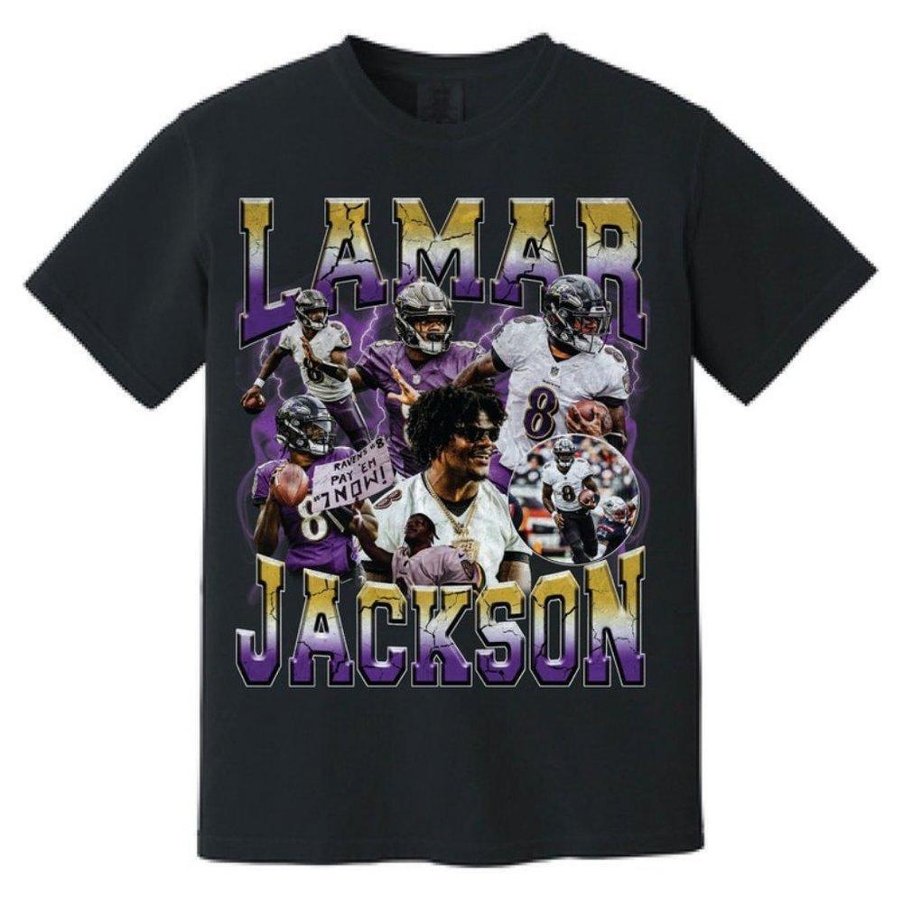 Lamar Jackson Retro Style 90_Ss S-3Xl- Lamar Jackson 8Balt Shirt Men
